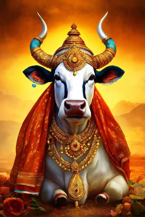 Cow God Image, Hindu Cow, Bull Images, Andrew Loomis, Bull Painting, Boho Art Drawings, Bike Poster, Pichwai Paintings, Iphone Wallpaper Hd Nature