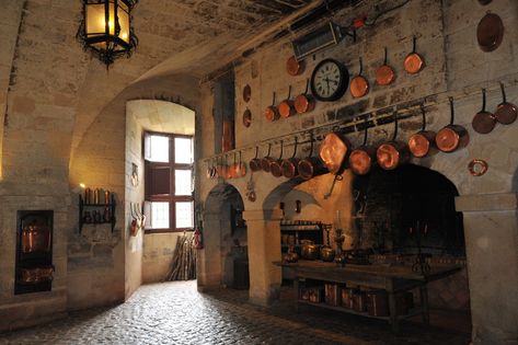 Castle Kitchen Aesthetic, France Kitchen, Castle Kitchen, Medieval Cottage, Medieval Kitchen, Castle Kitchens, About France, Medieval Aesthetic, Chateau Medieval