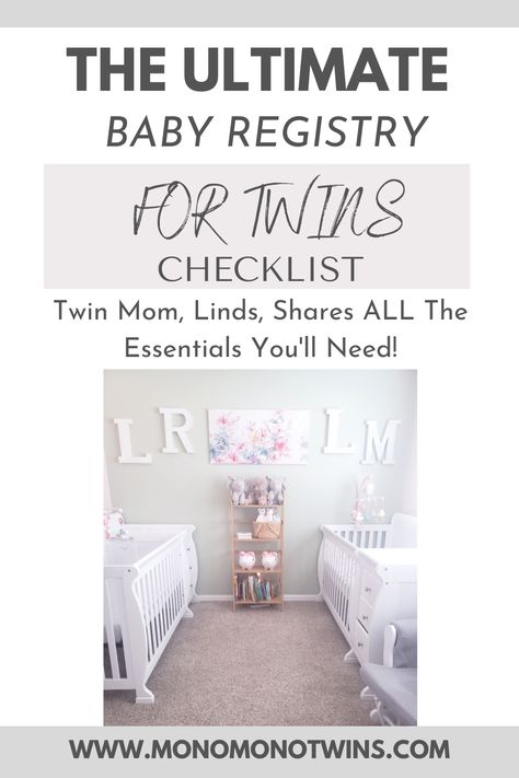 Registry For Twins Checklist Twin Checklist, Twin Baby Essentials, Twin Necessities, Twin Registry, Baby Girl Registry, Baby Bottle Organization, Top Baby Registry Items 2022, Organic Crib Sheets, Development Milestones