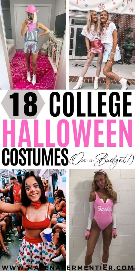 Pink College Halloween Costume Ideas Halloween Costumes For College, College Halloween Costume Ideas, Pink Halloween Costumes, College Halloween Costume, College Halloween Costumes, College Costumes, College Halloween Party, Easy College Halloween Costumes