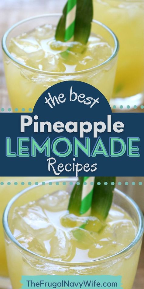 Add this Pineapple Lemonade to your list of refreshing drinks! It’s easy to prepare this sweet and tasty beverage using four simple ingredients. Lemonade Drinks Nonalcoholic, Pineapple Lemonade Punch, Pineapple Lemonade Recipe, Peach Tea Recipe, Beverages Recipes, Drink Smoothies, Lemon Aid, Honey Lemonade, Mint Drink