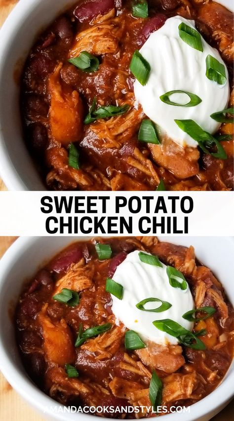 Fall Crockpot Recipes Sweet Potato, Sweet Potato Chicken Chili Crockpot, Paleo Chicken Crockpot Recipes, Chicken And Sweet Potato Recipe Crockpot, Crockpot Chicken Sweet Potato, Crockpot Chicken And Sweet Potatoes, Chicken Sweet Potato Crockpot, Chicken And Sweet Potato Recipe Healthy, Sweet Potato Chili Crockpot