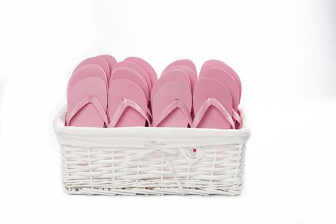 Zohula Baby Pink Originals Party Pack. A selection of Zohula Originals Baby Pink flip flops. These flip flops have a soft and spongy sole and are very comfortable to wear especially for long periods of time, both day and night. The Zohula Baby Pink Originals Party Pack comes complete with a beautiful cotton lined white wicker presentation basket. #weddingflipflops Wedding Flip Flops, Hen Party Ideas, Pink Flip Flops, White Wicker, Need A Break, Party Pack, Long Periods, Tory Burch Miller Sandal, Beach Weddings