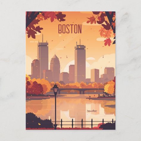 Have you ever seen #Boston #skyline? With this #postcard, let your friends encounter the #beauty of #charlesriver alongside with the Boston's #skyrises Boston Massachusetts Aesthetic, Boston Illustration, Massachusetts Aesthetic, Boston Skyline, City Silhouette, Charles River, Boston Massachusetts, Have You Ever, Massachusetts