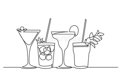 Cocktail Tattoo, Cafe Mural, Line Animation, One Line Tattoo, Small Girly Tattoos, Embroidery Hoop Art Diy, Minimal Drawings, Recipe Template, Summer Painting