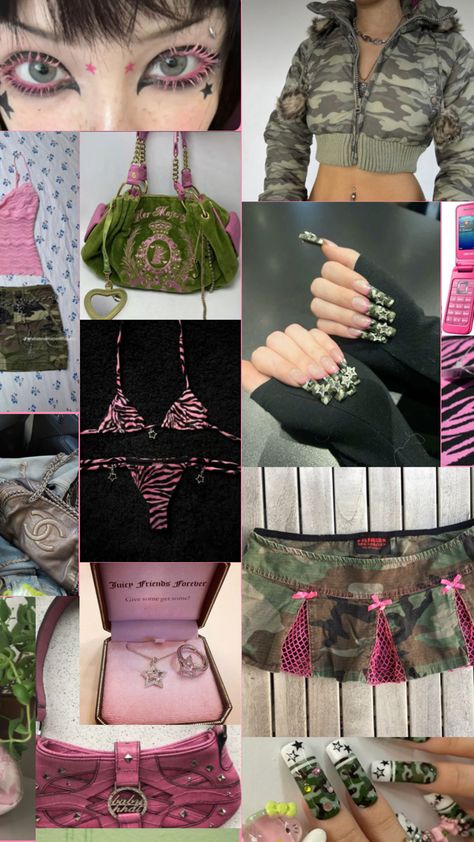 Pink and camo inspo Pink Camo Outfit, Girly Camo Outfits, Bratz Camo Outfit, Pink And Camo Outfit, Camo Aesthetic, Pink Camo Clothes And Stuff, Pink Camo Stuff, Hunting Camo, Trashy Y2k