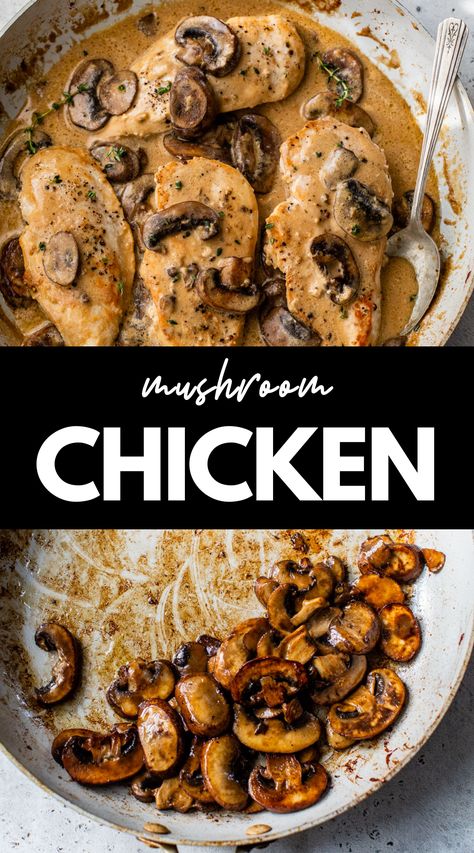 Chicken Mushroom Recipes Dairy Free, Skillet Chicken With Mushrooms, Chicken With Portabella Mushrooms, Fried Chicken Mushroom Recipes, Mushroom Chicken Recipes Easy, Sheet Pan Chicken And Mushrooms, Chicken N Mushroom Recipes, Skillet Chicken And Mushrooms, Grilled Chicken And Mushrooms