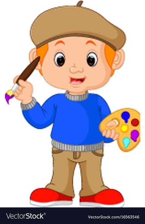 Preschool Jobs, Artist Cartoon, Giraffe Drawing, Planting For Kids, Community Helpers Preschool, Community Workers, Cartoon Artist, Flashcards For Kids, Islamic Cartoon