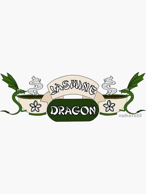 "Jasmine Dragon" Sticker by malice7222 | Redbubble Jasmin Dragon, Jasmine Dragon, Jasmine Dragon Tea Shop, Dragon Tea, Tea Cafe, Friends Central Perk, Filipino Culture, Avatar The Last Airbender Art, Fire Dragon