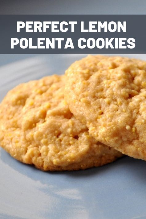 Polenta Dessert Recipes, Polenta Cookies, Recipes Chia Seeds, Cornbread Cookies, Recipes Healthy Clean Eating, Lemon Polenta, Cornmeal Cookies, Cool Food, Food Recipes Healthy