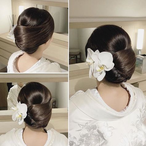 Japanese Wedding Hairstyle, Japanese Hairstyles, Wedding Hair Head Piece, Japanese Wedding, Elegant Wedding Hair, Bridal Hair Updo, Hair Arrange, Japanese Hairstyle, Hair Comb Wedding