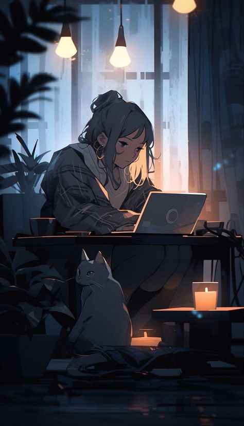 Lofi Study Wallpaper, Relaxing Vibes Aesthetic, Aesthetic Anime Girlies, Anime Character Studying, Lofi Girl Aesthetic Wallpaper, Anime Chill Wallpaper, Girly Anime Wallpaper, Anime World Aesthetic, Lofi Aesthetic Wallpaper Study