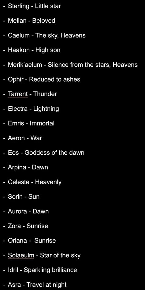 Aesthetic Space Names, Nose Types Names, Atla Names Ideas, Last Names Meaning Moon, Sci Fi Last Names, Universe Names Ideas, Character Names And Meanings, Magical Names For Places, Names That Mean Intelligent