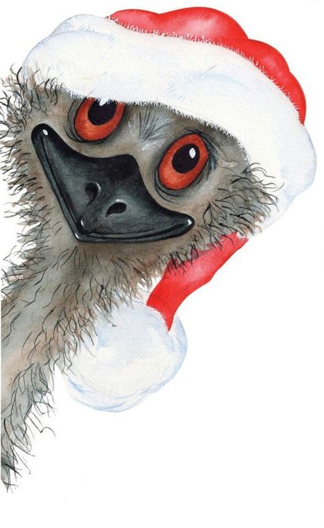 Australian Christmas Decorations, Sublimation Pictures, Australian Christmas Cards, Xmas Animals, Christmas Whimsical, Christmas Art For Kids, Watercolour Christmas, Aussie Christmas, Australian Christmas