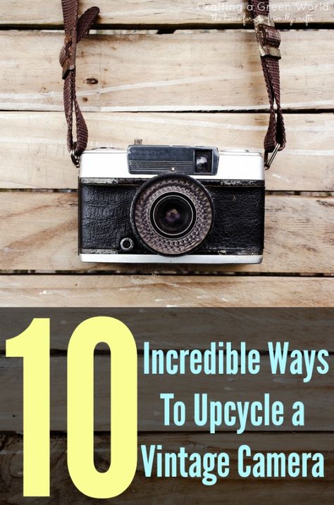 10 Incredible Ways To Upcycle a Vintage Camera. Love these! I have a thrift shop nearby that usually has vintage cameras. I may have to go raid it for one! Antique Camera Decor, Antique Camera Display, Vintage Camera Decor, Camera Crafts, Green Crafts, Camera Decor, Travel Inspired Decor, Camera Lamp, Diy Camera