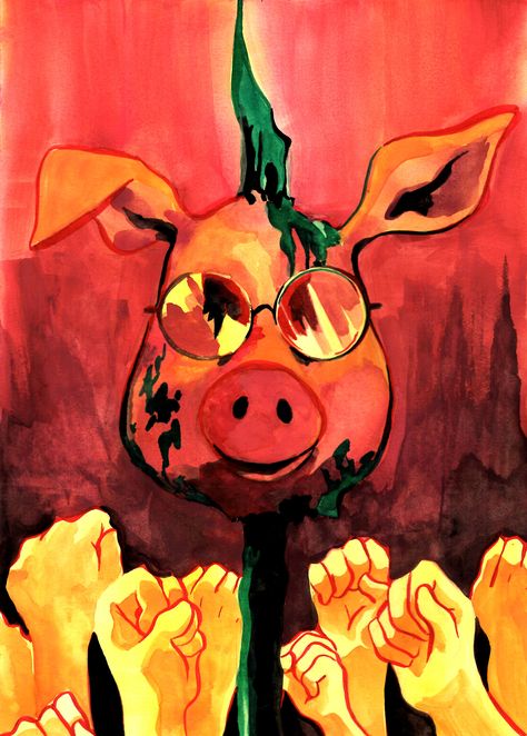 Lord Of The Flies Drawings, Lord Of The Flies Pig Head, Lord Of The Flies Project Ideas, Lord Of The Flies Art, Sunflower Bedroom, Fly Drawing, William Golding, Lord Of The Flies, Stranger Things Wallpaper