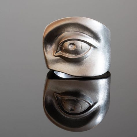 👁What we see depends mainly on what we look for👁 #gm9jewelry #gmnine #handmadejewelry #sculpturedjewelry #handcraftedjewelry… Eye Ring Silver, Miniature Sculpture, Silver Jewlery, Sculptural Jewelry, Silver Eye, Seeing Eye, All Seeing Eye, All Seeing, Jewelry For Men