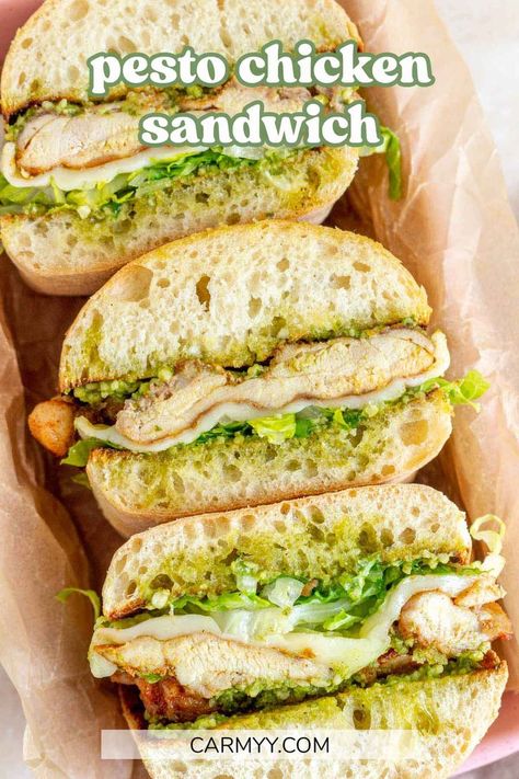 Chicken Sandwich Filling, Ciabatta Sandwich, Lettuce Sandwich, Chicken Pesto Sandwich, Prep Lunch Ideas, Meal Prep Lunch Ideas, Office Lunches, Easy Meal Prep Lunches, Lunch Kids