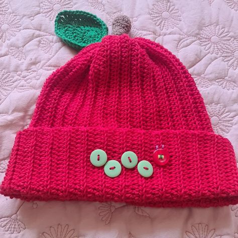 Hungry caterpillar beanie 😍😍😍 tutorial on YouTube pattern on my website #theveryhungrycaterpillar #crochet Hungry Caterpillar Scarf, Caterpillar Hats, Beanie Tutorial, The Very Hungry Caterpillar, Very Hungry Caterpillar, Very Hungry, Hungry Caterpillar, Caterpillar, My Website