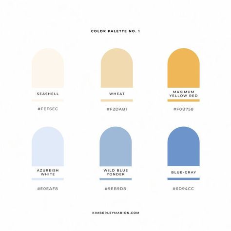 Sunny color palette Happinessserenitycalm colorpalette visualidentity identitevisuelle palettedecouleurs design branding imagedemarque Calm Cool Color Palette, Clean Blue Color Palette, Document Color Palette, Modern Clean Color Palette, Presentation Color Scheme, Happy Calm Color Palette, Calming Color Pallete, Calming Colors Palette, Calm Palette Color