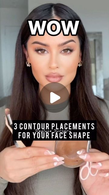 Contour Square Face Shape, How To Contour Square Face, Makeup Slim Face, Contour Lines Makeup, Contouring A Square Face, Heart Face Contouring, Contour Diagram, Conturing Makeup Square Face, Makeup Ideas For Square Face