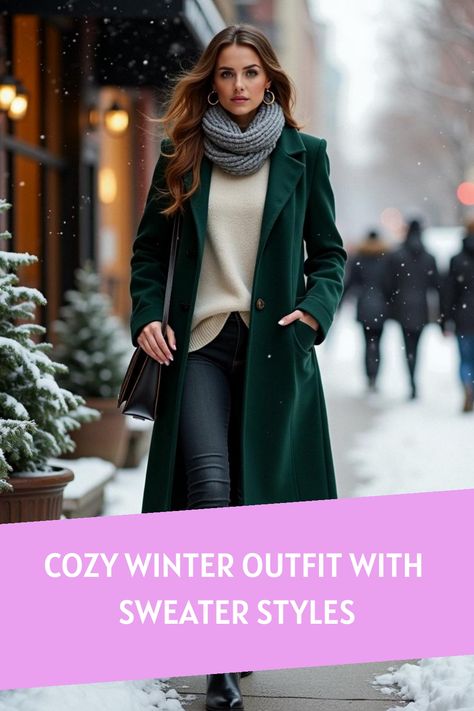 Cozy Winter Outfit with Sweater Styles Cable Knit Sweater Outfits, Knit Sweater Outfits, Outfit With Sweater, Trendy Knitwear, Black Spring Outfits, Cable Knit Sweater Outfit, Cozy Winter Outfit, Layering Ideas, Black Skirt Outfits