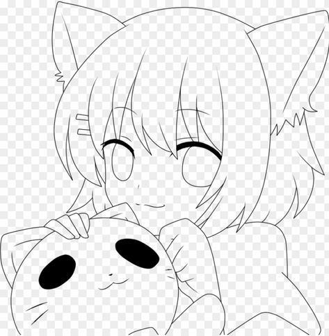 maid drawing neko - anime drawings no color Anime With No Color, Anime Drawing No Color, Cat Ears Drawing, Maid Drawing, Ears Drawing, Anime Cat Ears, Girl Outlines, Animals Coloring Pages, Christmas Activity Book