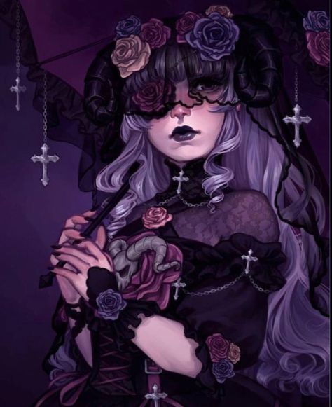 Demon Queen, Anime Goth, Love Nikki, Queen Anime, Japon Illustration, Gothic Clothing, Goth Art, Gothic Anime, Art Contest