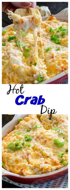 Hot Crab Dip – an easy and delicious cheesy dip that will be a hit and any party. A slightly spicy crab dip that is ready in minutes. Spicy Crab Dip, Hot Crab Dip Recipe, Seafood Healthy, Chips Dip, Spicy Crab, Hot Crab Dip, Cheesy Dip, Lump Crab, Cheesecake Dip