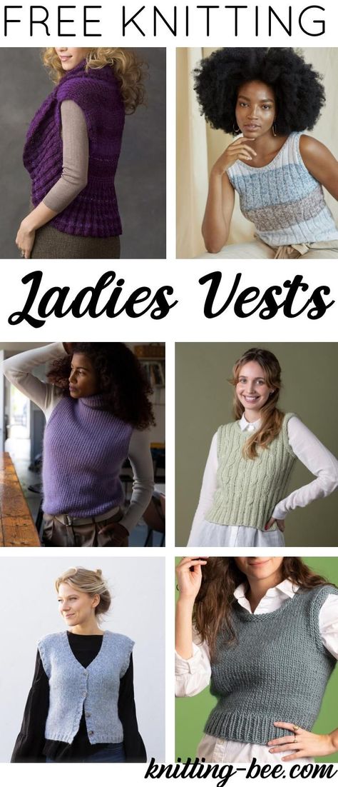 14 Free Vest Knitting Patterns for Women. All new patterns for 2020, fresh new designs, knit these traditional and modern vests with these new free knitting patterns. Vest Knitting Patterns For Women, Knitted Vest Patterns Free For Women, Vest Knitting Patterns, Knit Vest Pattern Women, Vest Knitting, Knit Vest Pattern Free, Knitting Patterns For Women, Waistcoat Pattern, Free Knitting Patterns For Women