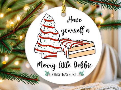 Christmas Tree Cake Ornament, Little Debbie Christmas Tree Cakes, Little Debbie Snack Cakes, Cake Tree, Little Debbie Christmas Tree, Debbie Snacks, Christmas Tree Cakes, Ornament Party, Little Debbie