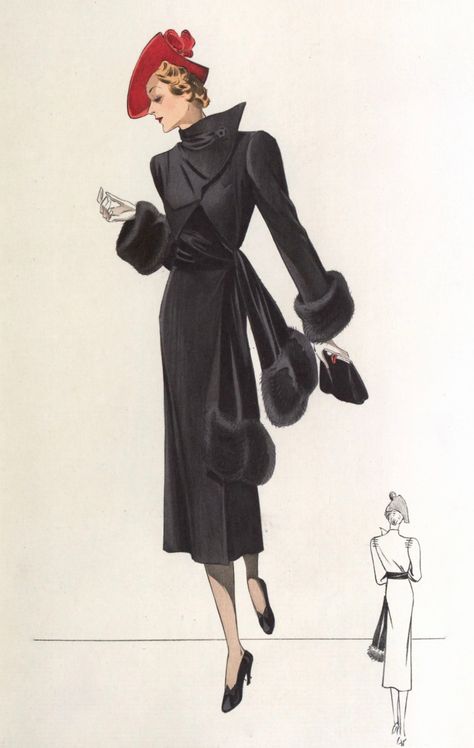 1938 Fashion, 1930s Fashion Women, Vintage Fashion 1930s, 1930 Fashion, Fashion Illustration Vintage, 30s Fashion, 20th Century Fashion, 1930s Fashion, Fashion Design Sketches