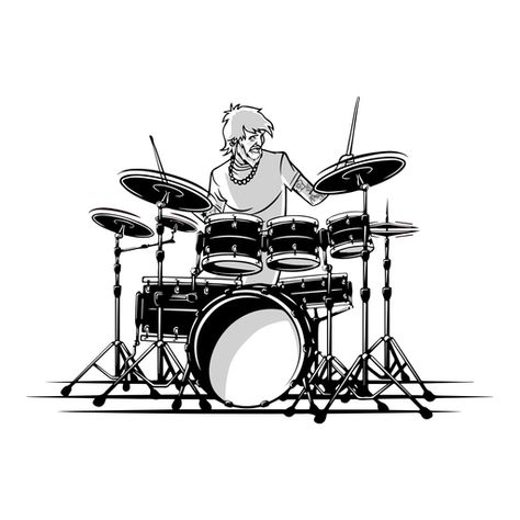 Male drummer illustration drummer #AD , #Male, #illustration, #drummer Person Playing Drums Drawing Reference, Drums Drawing Reference, Drumming Illustration, Drummer Pose Reference, Drummer Illustration, Drummer Drawing, Male Drummer, Drum Drawing, Band Illustration