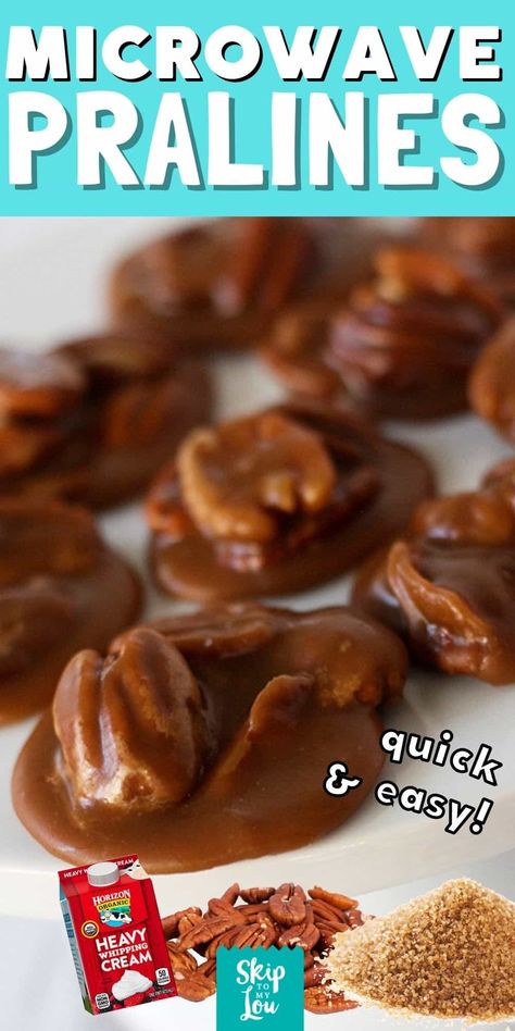 These easy microwave pralines are so good! There is plenty of time before the holidays to package up one of these tasty treats. Microwave Pralines Recipe Condensed Milk, Pralines Recipe Evaporated Milk, Microwave Pralines Recipe, Microwave Pralines, Pralines Recipe, Christmas Baking Gifts, Praline Recipe, Skip To My Lou, Pecan Pralines