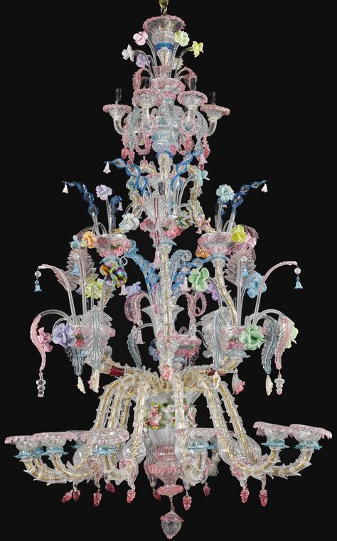 Pretty Chandeliers Aesthetic, Statement Chandelier, Trippy Chandelier, Coquette Chandelier, Italian Chandeliers Murano, Lights Chandelier, Arte Doodle, Random Items, Christal Chandelier Murano