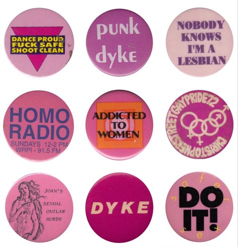 Dyke Aesthetic, Heartbreak High, High Aesthetic, Riot Grrrl, Queer Art, Mia 3, Cool Pins, Cute Pins, Vintage Pins