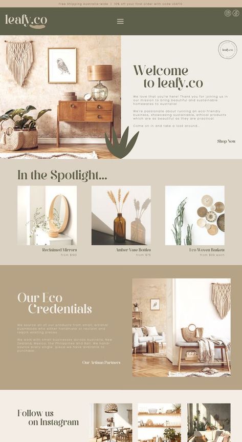 Quotes For Website, Welcome Website Design, Website Homepage Ideas, Boho Chic Website Design, Square Website Design Inspiration, Clean Bright Website Design, Sage Website Design, Brown Website Design Inspiration, Website Design Elements