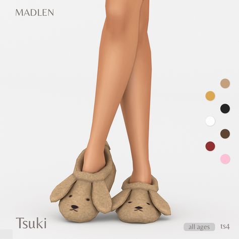 Tsuki Slippers | Madlen on Patreon Sims 4 Iphone 13 Pro Max Cc, Clothes Cc, Slippers Cute, Die Sims 4, Sims Packs, The Sims 4 Pc, Cc Clothes, Sims 4 Cc Shoes, Puppy House