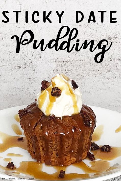 These sticky date puddings are easy to make and taste delicious with caramel or butterscotch sauce. Sticky Date Muffins, Mini Sticky Date Pudding, Individual Sticky Date Puddings, Healthy Sticky Date Pudding, Easy Sticky Date Pudding, Sticky Toffee Pudding With Butterscotch Sauce, Sticky Toffee Date Pudding, Sticky Date Cake, Sticky Pudding