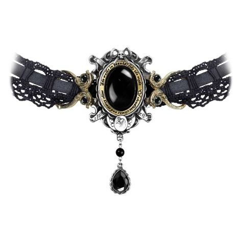 Alchemy P640 - She Walks In Beauty in Pendants, Buttons & Patches - $95.00 Alchemy Gothic Jewelry, Black Chain Necklace, Necklaces Black, Brass Chain Necklace, Necklaces Choker, Black Lace Choker, Alchemy Gothic, She Walks In Beauty, Pewter Jewelry