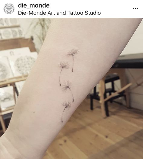 Dandelion Rib Tattoo, Dandelion Fluff Tattoo, Seed Tattoo, Dandelion Tattoos, Fineline Tattoo, Dandelion Tattoo, Gift Ide, Small Pretty Tattoos, Simple Tattoo Designs