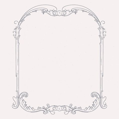 Gothic Borders Design, Gothic Frame Drawing, Medieval Border, Narrative Illustration, Gothic Frame, Gothic Medieval, Victorian Frame, Medieval Gothic, Diy Accent Wall