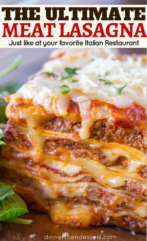 Red Sauce Lasagna Recipe, My Famous Lasagna, Lasagna With Meat Sauce And Ricotta, Restaurant Style Lasagna, 7 Cheese Lasagna Recipe, Homemade Lasagna Meat Sauce, Lasagna Filling Recipes, Gourmet Lasagna Recipe, All Recipes Worlds Best Lasagna