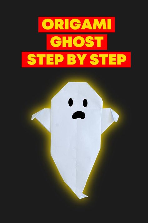 Origami Ghost Step By Step, Easy Halloween Origami, Halloween Origami Step By Step, Halloween Origami Easy, Origami Ghost, Origami Halloween, Paper Ghost, Halloween Origami, School Halloween Party