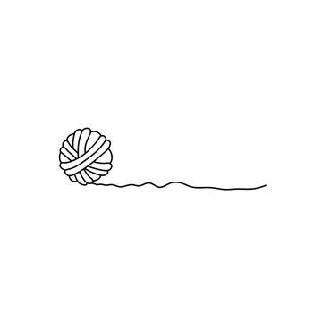 Vector isolated unwound ball of thread contour line doodle drawing. Drawn rolled ball of thread  Stock Vector logomakerph #logobutik🍷. Yarn Line Art, Knitting Logo Design Ideas, Crochet Drawing Illustration, Crochet Logo Ideas, Ball Of Yarn Tattoo, Ball Of Yarn Drawing, Crochet Doodle, Knit Tattoo, Crochet Tattoo Ideas