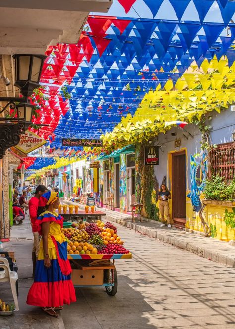 best photo spots in Cartagena Things To Do In Cartagena Colombia, Cartagena Itinerary, Columbia Cartagena, Cartagena Columbia, Cartagena Spain, Umbrella Street, Colombian Culture, Colombia Travel, Epic Photos