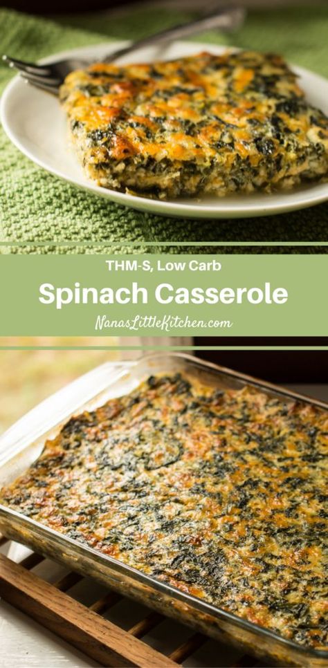 Canned Spinach Recipes, Spinach Recipes Side, Spinach Casserole Recipes, Spinach Casserole, Trim Healthy Mama Recipes, Meatless Main Dishes, Potluck Dishes, Spinach Recipes, Low Carb Recipes Dessert