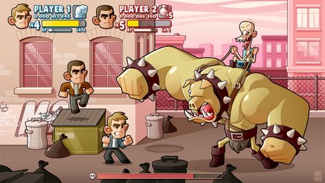 Super Action Bros. on Behance Video Game Concept, Beat Em Up, 2d Game Art, Art Painting Tools, Digital Art Gallery, Game Ui Design, Game Concept, Game Inspiration, Animation Design