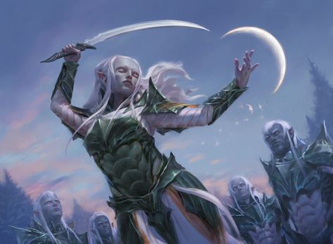 Sliver Mtg Art, Mtg Dominaria Art, Mtg Faerie, Magic The Gathering Innistrad Art, Mtg Monster Art, Half Drow, Dancers Art, Night Elf, Mtg Art