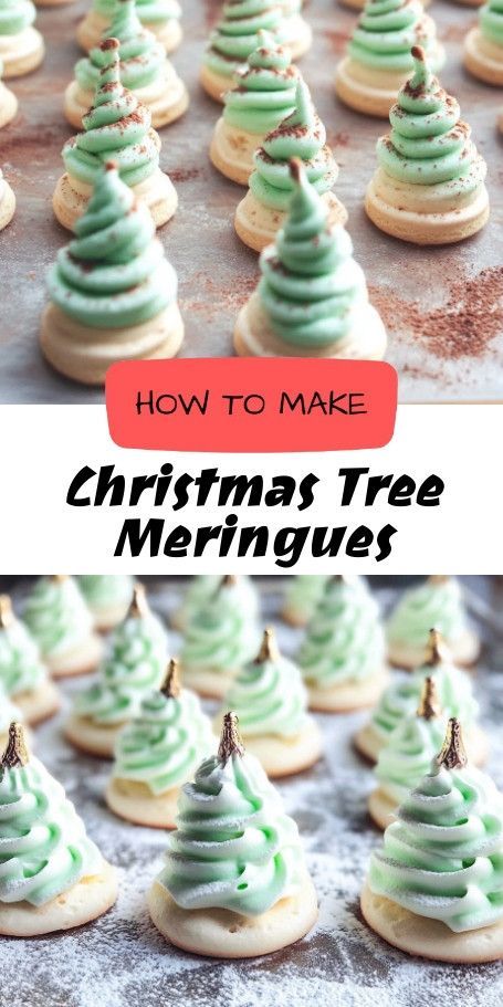 Christmas Tree Meringues: Festive Holiday Baking Delight Create a stunning and delicious holiday treat with Christmas Tree Meringues. Light and crispy, these charming creations are perfect for adding a festive touch to your holiday table or parties. Easy to make and fun to decorate, they’re sure to be a hit with kids and adults alike. Meringue Christmas Tree, Unique Holiday Treats, Meringue Christmas, Easy Meringues, Unique Christmas Cookies, How To Make Christmas Tree, Candy Recipes Homemade, With Christmas Tree, Xmas Cookies